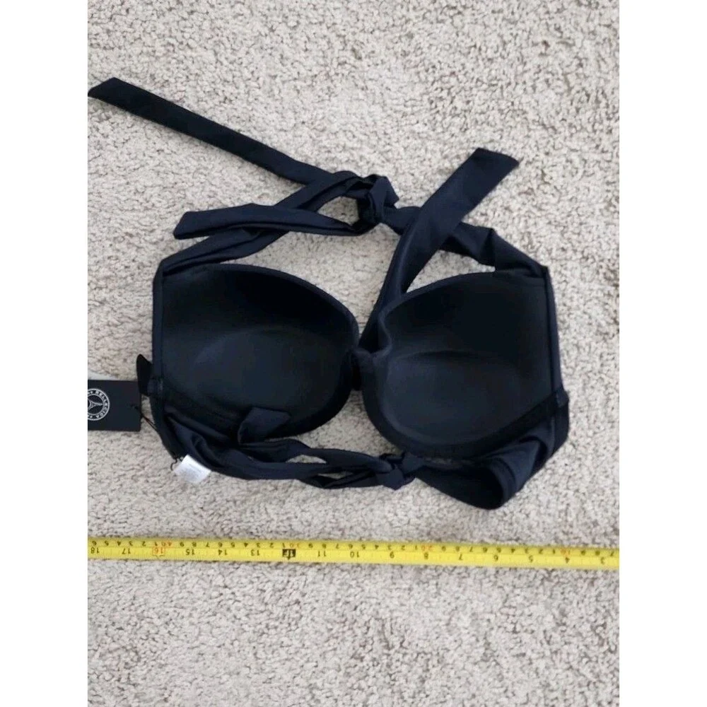 RELLECIGA Halter Bikini Top Women’s Size M Black Push Up Underwire NWT